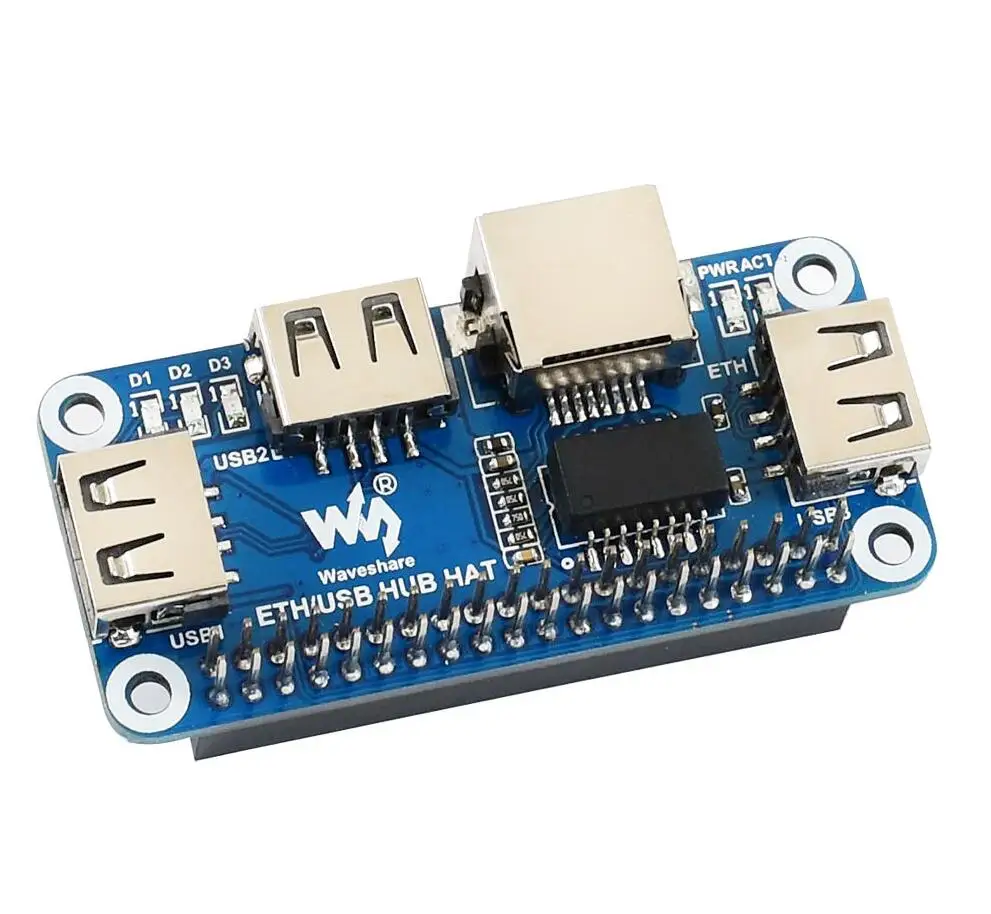 Waveshare Ethernet Usb Hub Hat 1 Porta Ethernet Rj45 3 Porte Usb Per Raspberry Pi Zero W Wh