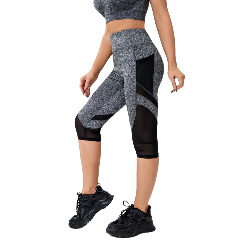 

JSC Oversize Women Gym Shorts Black Workout Leggings Tights Fitness Outfits Yoga Pants 3/4 Sports Spandex Soft Jogging Wear