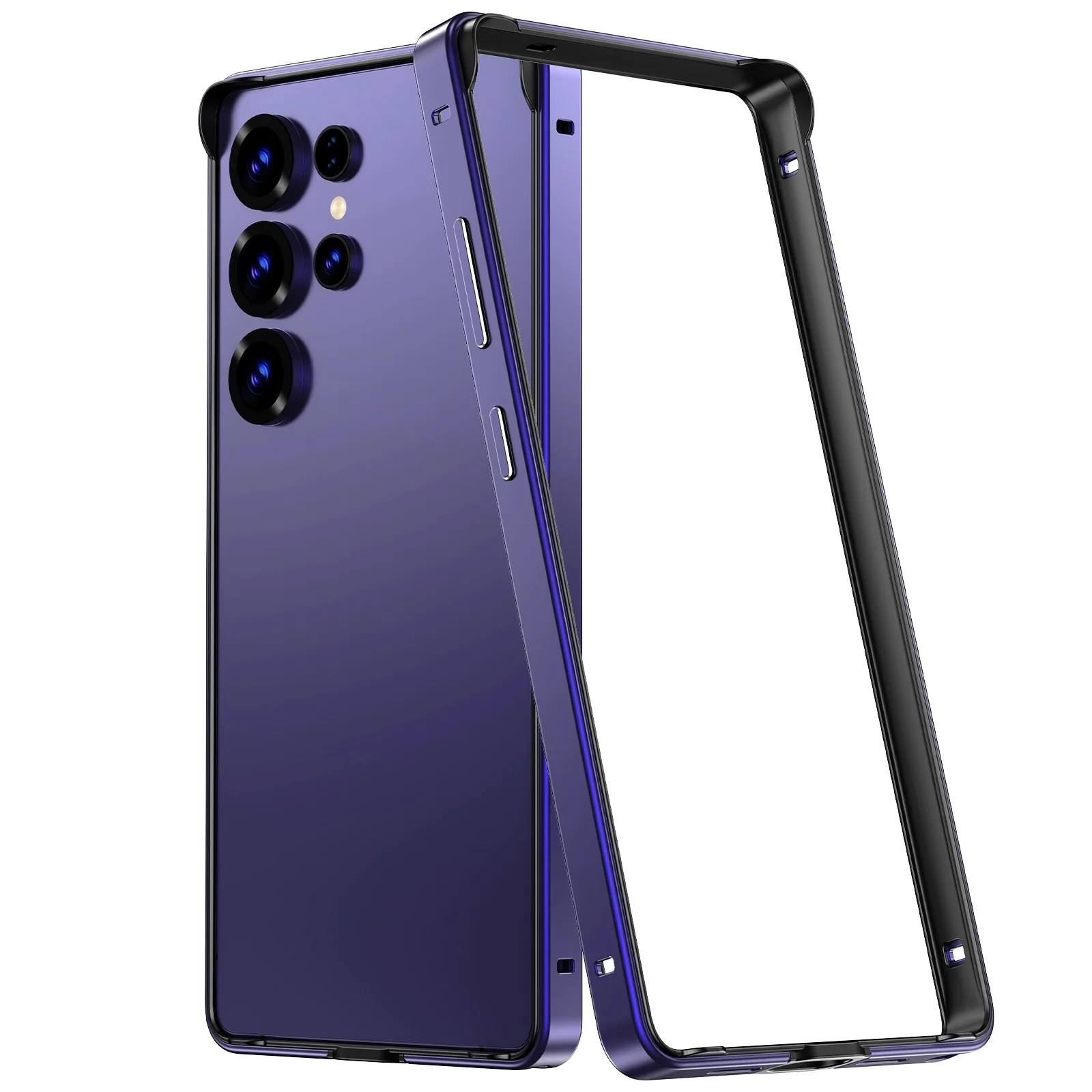 Hybrid Silicone Frame Aluminum Metal Case with TPU Soft Inner and Hard Phone Bumper