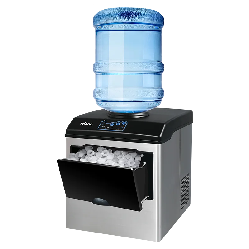 Commercial Ice Machine 25KG Desktop Multifunctional Bucket of Water Automatic Ice Machine Bullet-shaped Round Home Appliance countertop ice maker