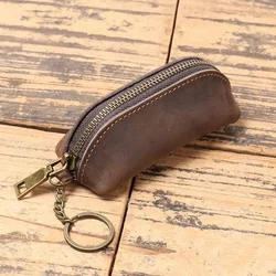 Vintage Genuine Leather Coin Purse and Card Holder Wallet (Dark Brown)