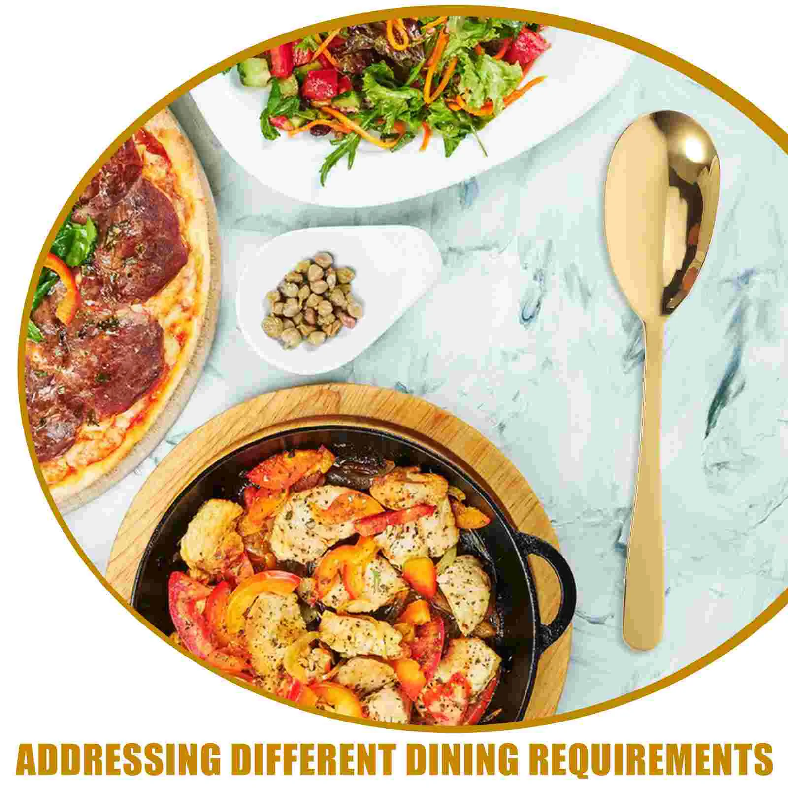 2 Pcs Stainless Steel Cutlery Salad Spoon and Fork Espresso Spoons Utensils Servers