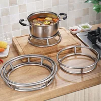 Rotundity Pot Storage Rack New Bold Stainless Steel Cauldron Bilayer Anti Scald Rack Kitchen 1