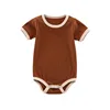Summer Newborn Bodysuit Baby Romper Ribbed Infant Cotton Short Sleeve Body Suit Boy Girl Jumpsuits Baby Clothes One-Pieces 0-24M 4