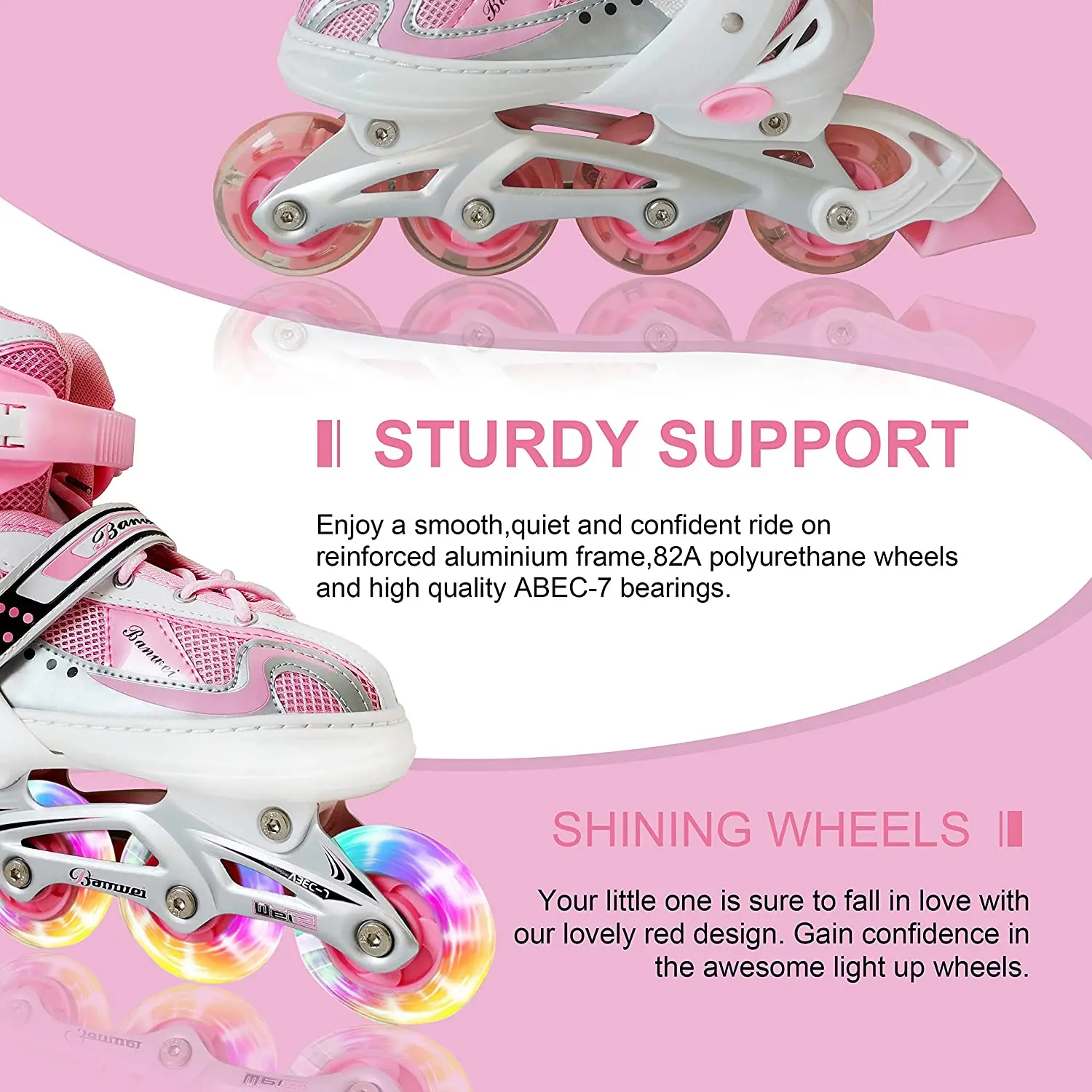 Nattork Adjustable Inline Skates for Kids,Boys and Girls with Cool Illuminating Wheels,Flashing Rollerblades for Beginners Outdoor and Indoor 