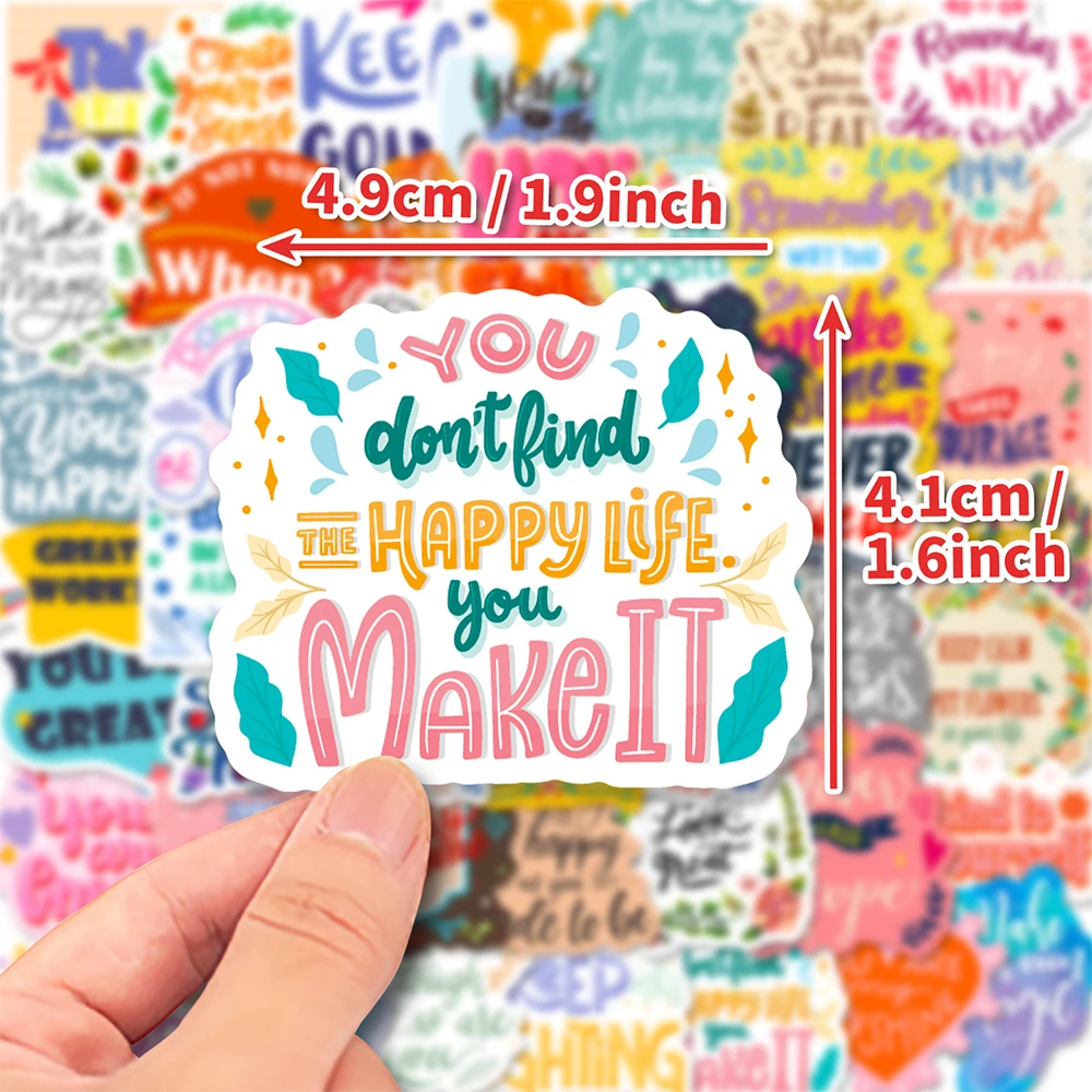 50 fogli di adesivi motivazionali per laptop, adesivi motivazionali estetici adesivi per scrapbooking