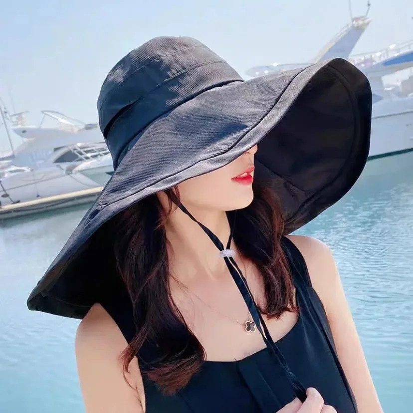 Oversized Neck Protection Sun Hat Women's UV Protection Outdoor Large Brim  Sun Hat Summer Sunshade Fisherman Hat