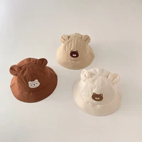 Summer Baby Bucket Hat Girls Boys Cartoon Cute Bear Ear Newborn Fisherman Hat  Kids Infant Panama Beach Sun Hats Bonnet 1