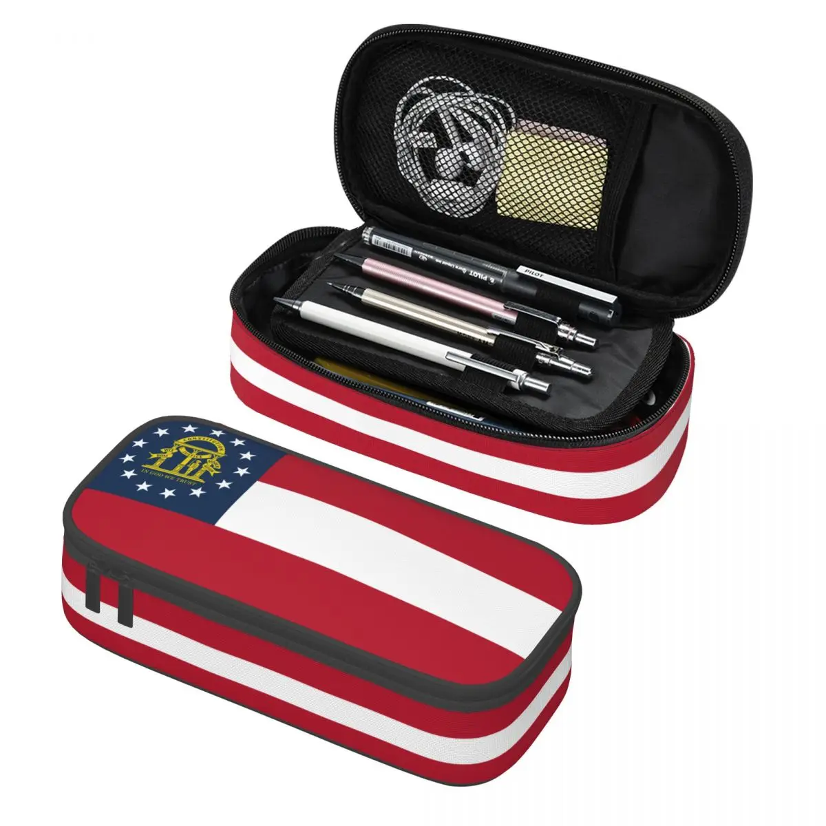 

Милые пеналы под заказ с флагом Джорджии для мальчиков и девочек, большой вместимости, сумка для ручек и карандашей, школьные принадлежности