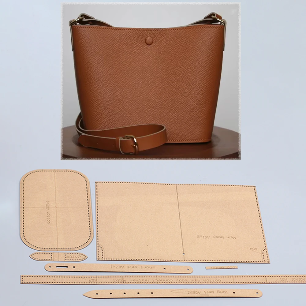 Leather Craft Template Sewing Template Kraft Paper Women Shoulder Bag Die Cutting Template 26x20x13cm
