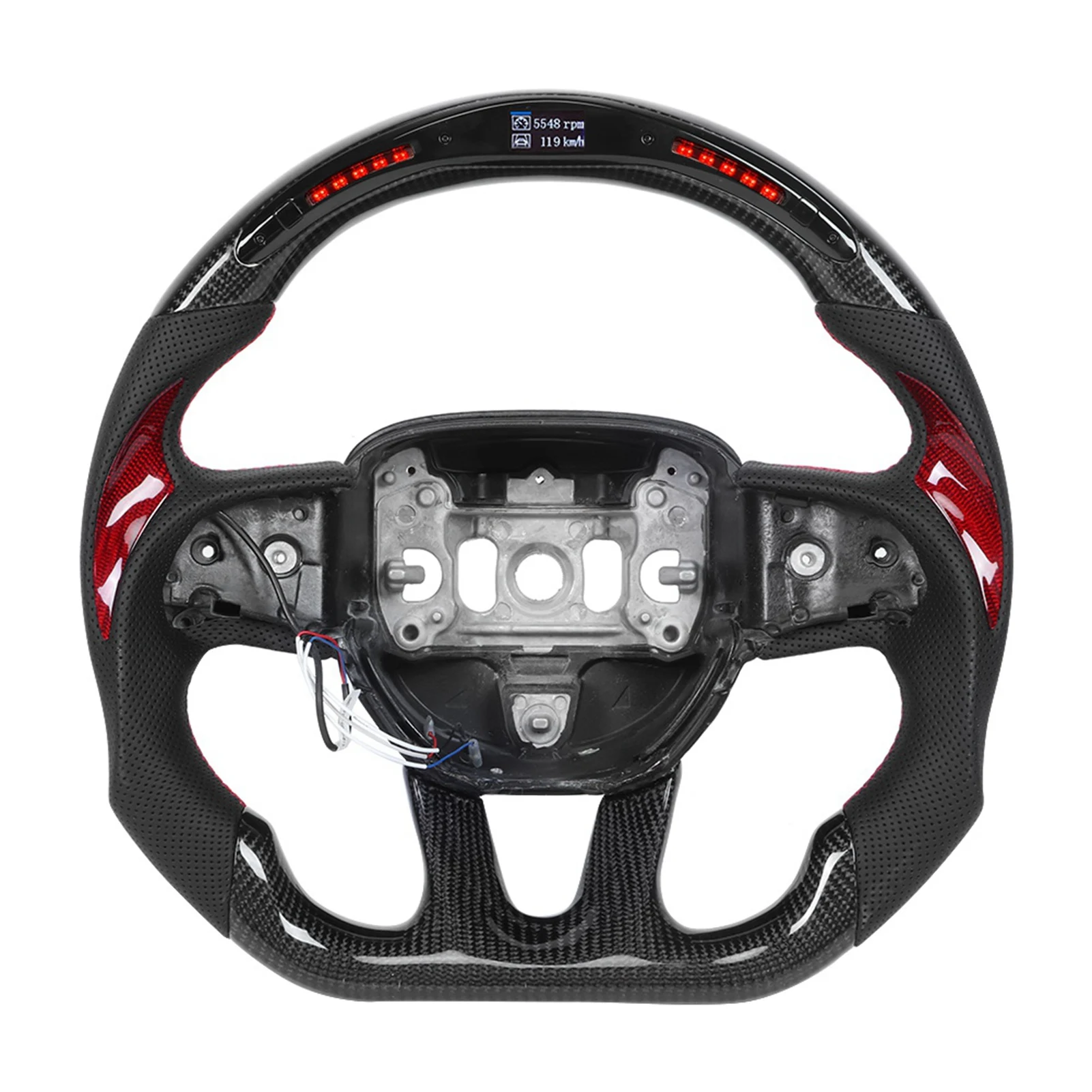탄소 섬유 스티어링 휠 LED 레이스 디지털 디스플레이 시프트 조명, HELLCAT 2015-2020 에 적합, 신제품