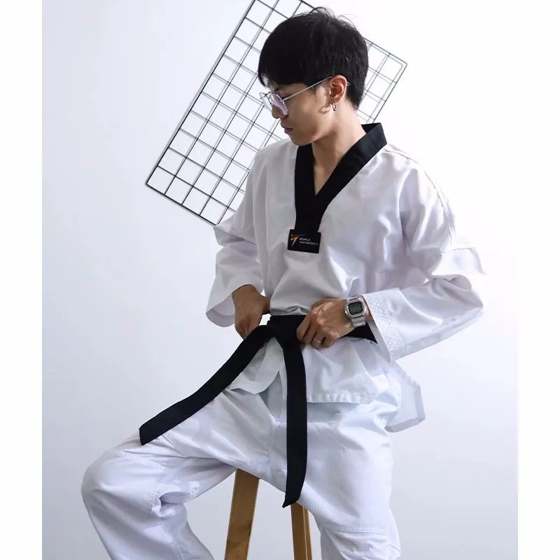White Taekwondo Uniforms Karate Judo Taekwondo Clothes Children Adult Unisex