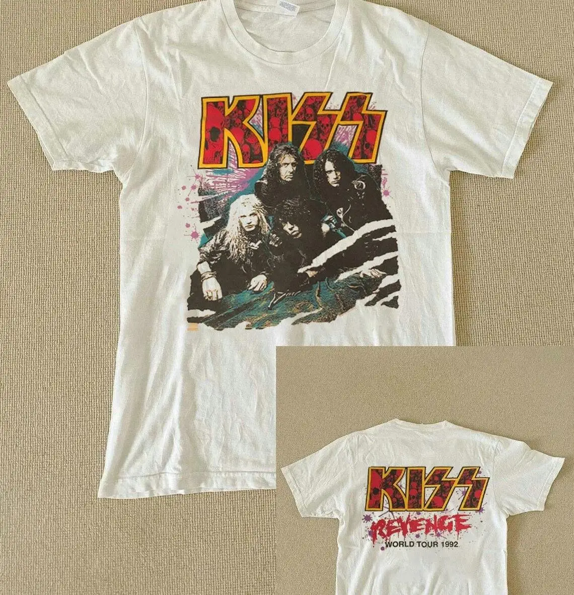 KISS Band TShirt Vintage 1992 KISS Revenge World Tour White TShirt