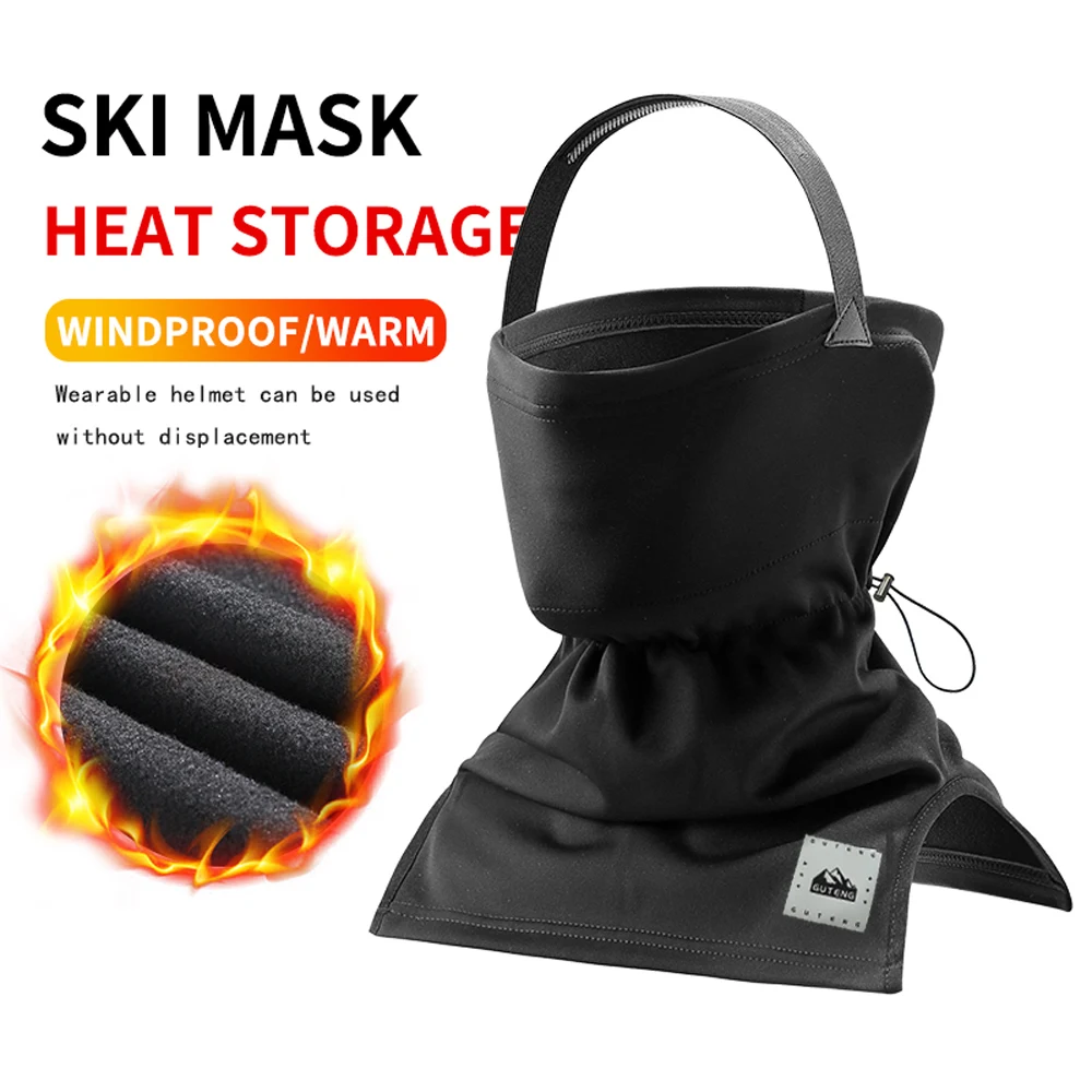 Winter ski mask warm mask men and women cycling ski head cover windproof face protection neck scarf plus velvet high elastic