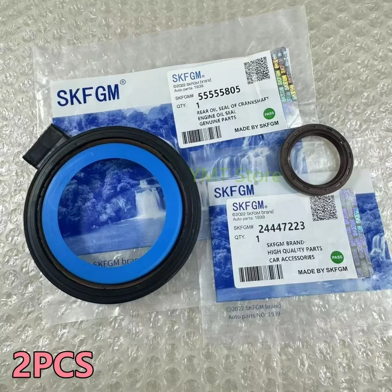 2PCS Crankshaft Front Rear Oil Seal For Chevrolet Cruze Sonic Trax Hideo Epica Buick Excelle Opel Astra Zafira 55555805 24447223