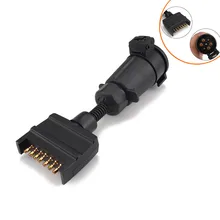 

Car Trailer Adaptor 7 Pin Flat Male plug to 7 Pin Large round Female socket New