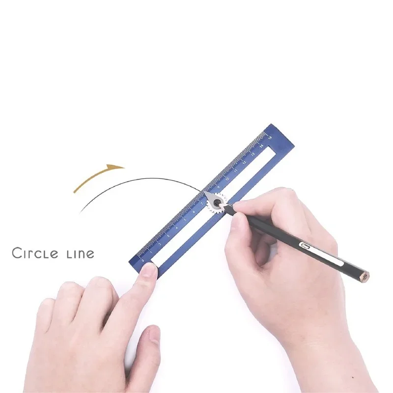 1Pc two-in-one Compasses Color Multifunctional Drawing Circle Tool DIY Geometric Compass Ruler for Office School Home drawing ruler geometry set