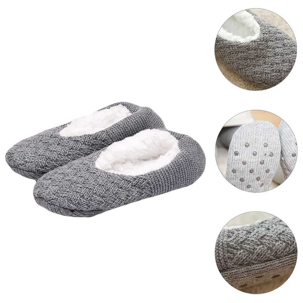 

Adult Floor Socks Slipper Anti-skid Thick Household Fluffy Fuzzy Acrylic Material with Gripper