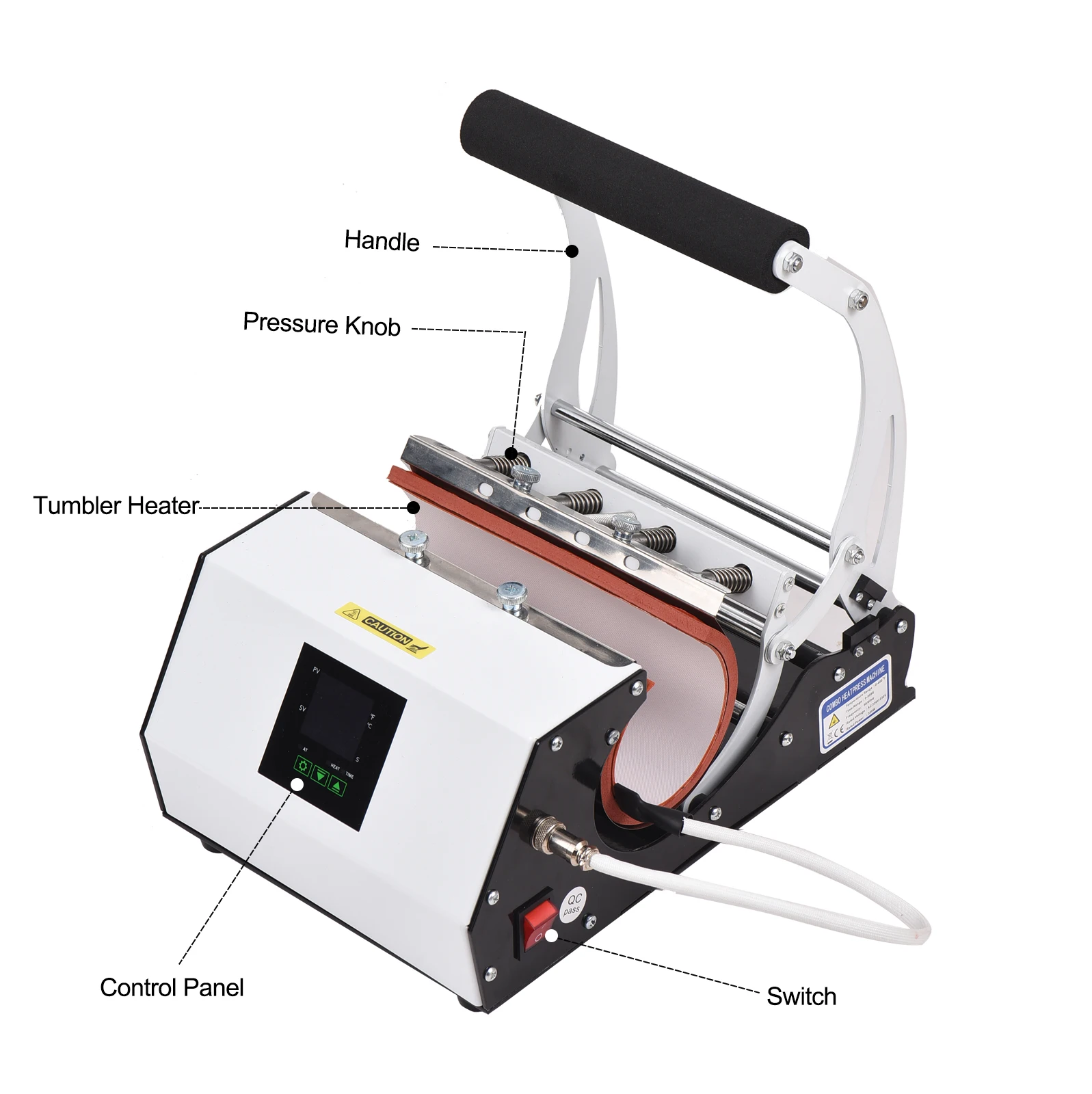 Machine de transfert de presse à chaud 5 en 1 avec kit de démarrage d'encre  de sublimation de colorant d'imprimante 