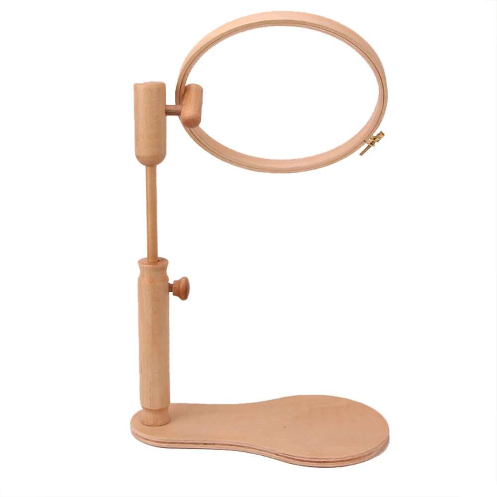 

21/24/28CM 360 Degree Rotation Stand Hoop Wood Embroider Embroidery Stand Embroidery Hoop Wood Cross Stitch Rack Adjustable