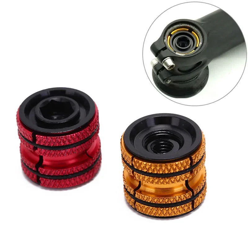 Bicycle Headset Bike Stem Cap Bicycle Head Cap Bike Headset Expander Plug Stem Top Cap Carbon Front Fork Expanded Hanging Core Screws Suitable For Outer Diameter 28.6mm Part