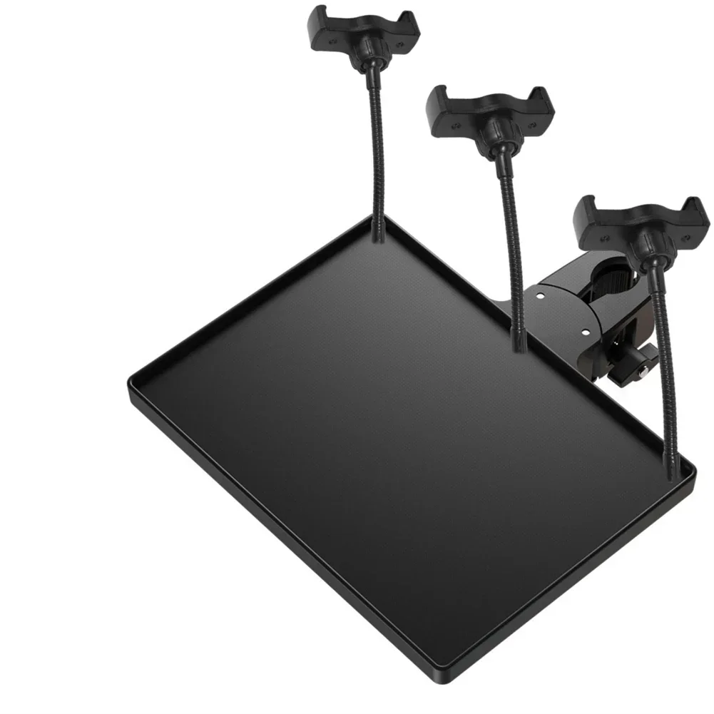 Sound Card Tray With Mobile Phone Clip For Microphone Stand Live Tripod Bracket Plastic Sound Card Tray Accessories