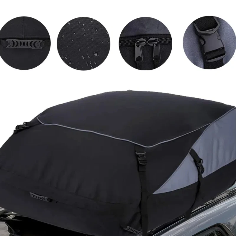 Car Luggage Bag 100D Outdoor SUV Foldable Self Driving Equipment Roof Bag Dust Waterproof Sunscreen Durable