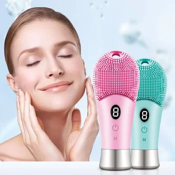 Electric Cleansing Brush 9 Gear Ultrasonic Skin Sonic Scrubber Facial Brush Cleaner High Frequency Vibration Recharagable 1