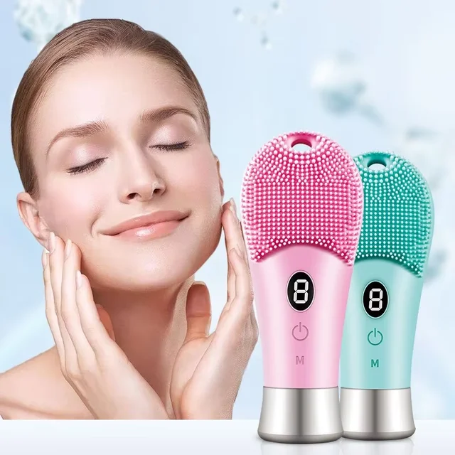 Electric Cleansing Brush 9 Gear Ultrasonic Skin Sonic Scrubber Facial Brush Cleaner High Frequency Vibration Recharagable 1