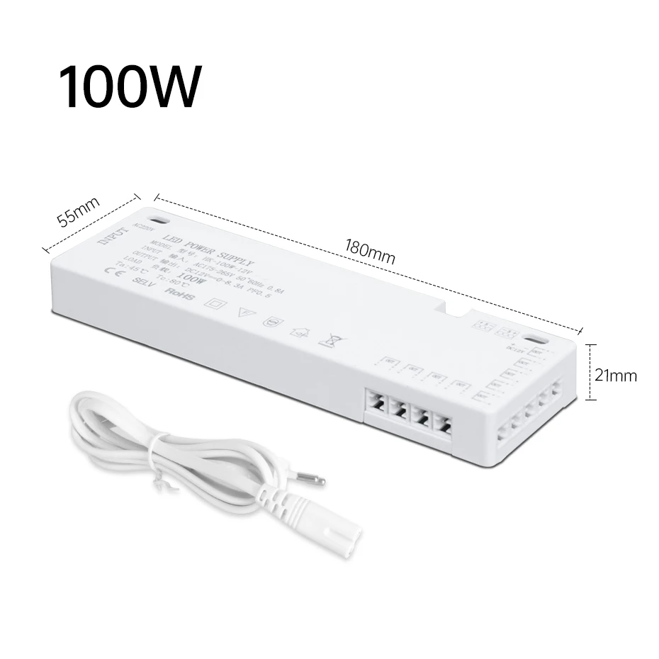 ตัวเลือกสินค้า หม้อแปลงไฟฟ้าควบคุมแสง LED 12V/24V สำหรับตู้เสื้อผ้า
