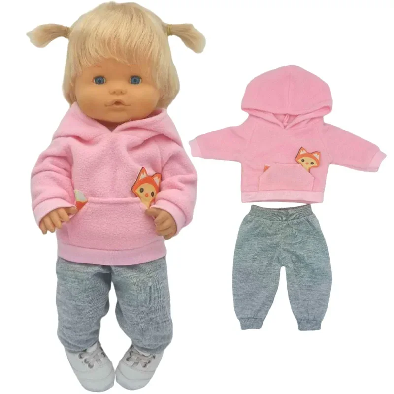 Ropa Para Muñecas Bebé De 35-45 Cm, Conjunto De Mono Con Capucha Estampado, Calcetines Y Chupete, Regalo De Cumpleaños Para Niñas, Compatible Con Muñecas De 14 A 18 Pulgadas