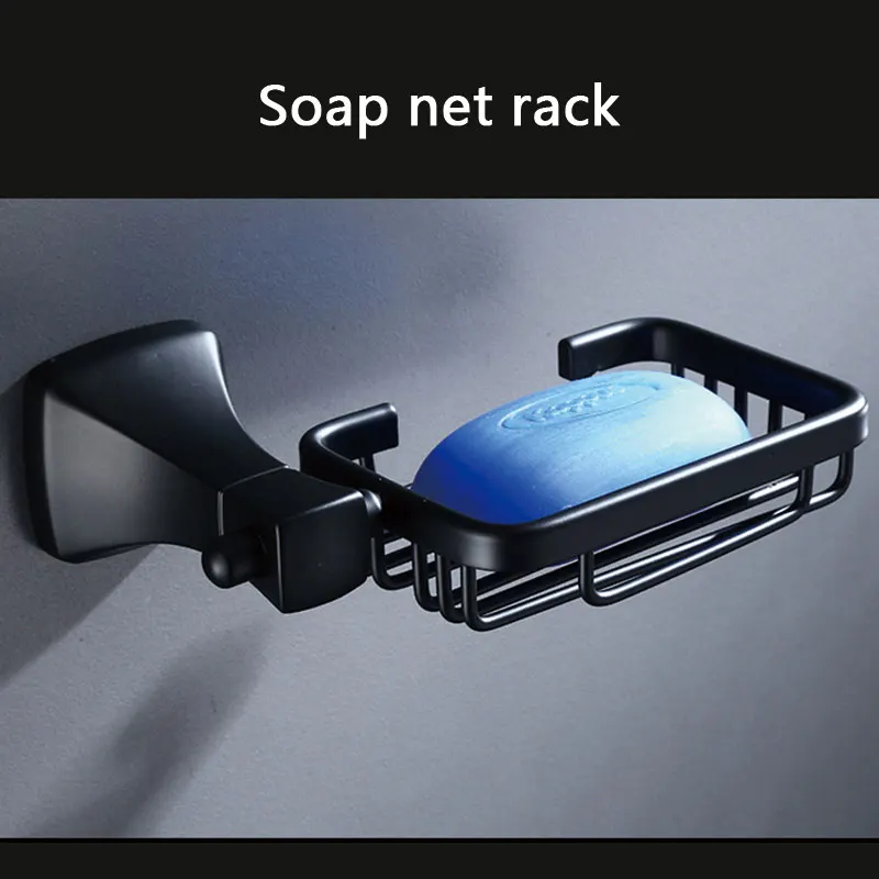 Luxury Bathroom Hardware 14-piece Set Bathroom Sets Black Towel Rack Towel Ring Toothbrush Holder Tissue Box Shower Accessories