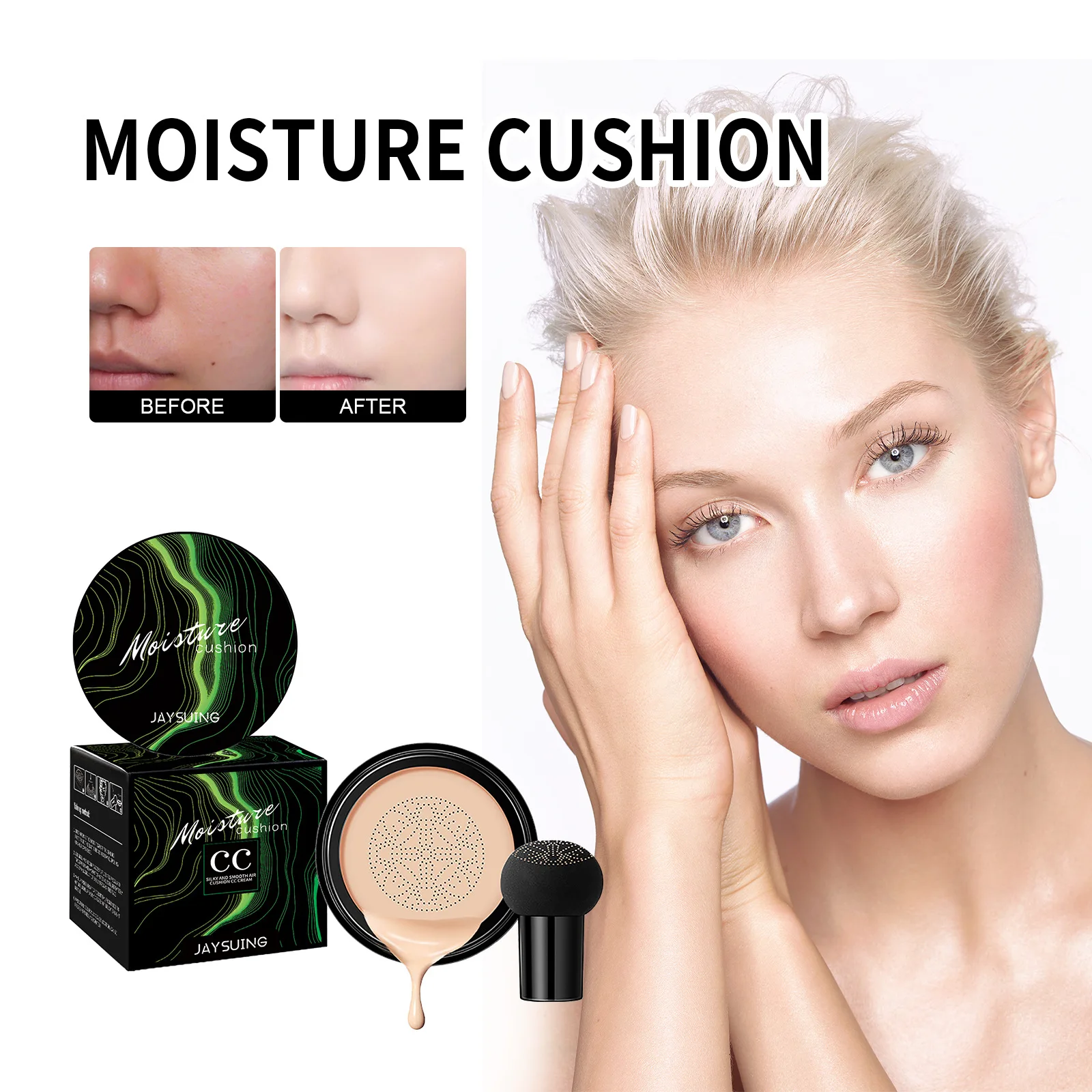 

Mushroom Head Air Cushion Concealer Natural Light Base Makeup Moisturizing Lasting Foundation Beauty Brighten Skin Makeup