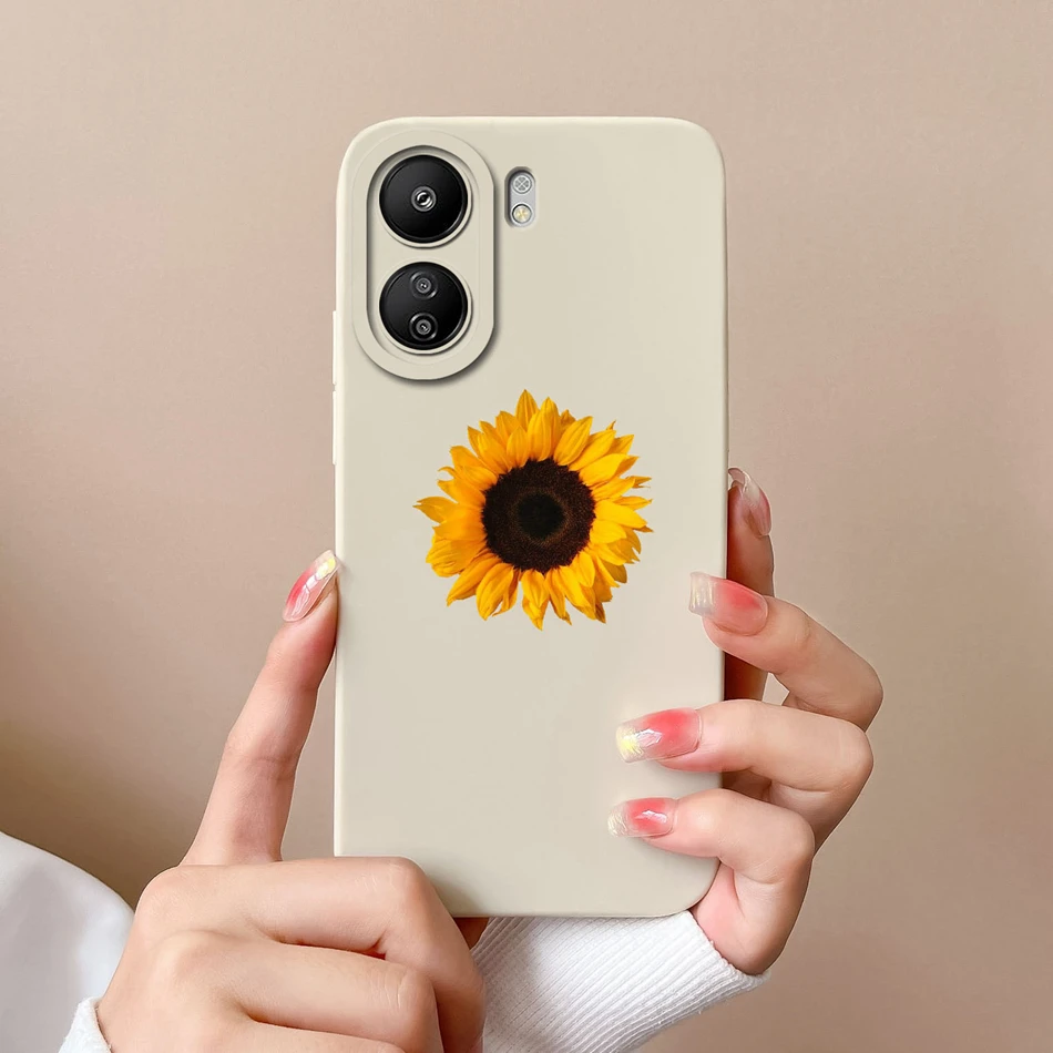Floral Design Silicone Phone Case with Enhanced Camera Protection and Anti-Drop Features