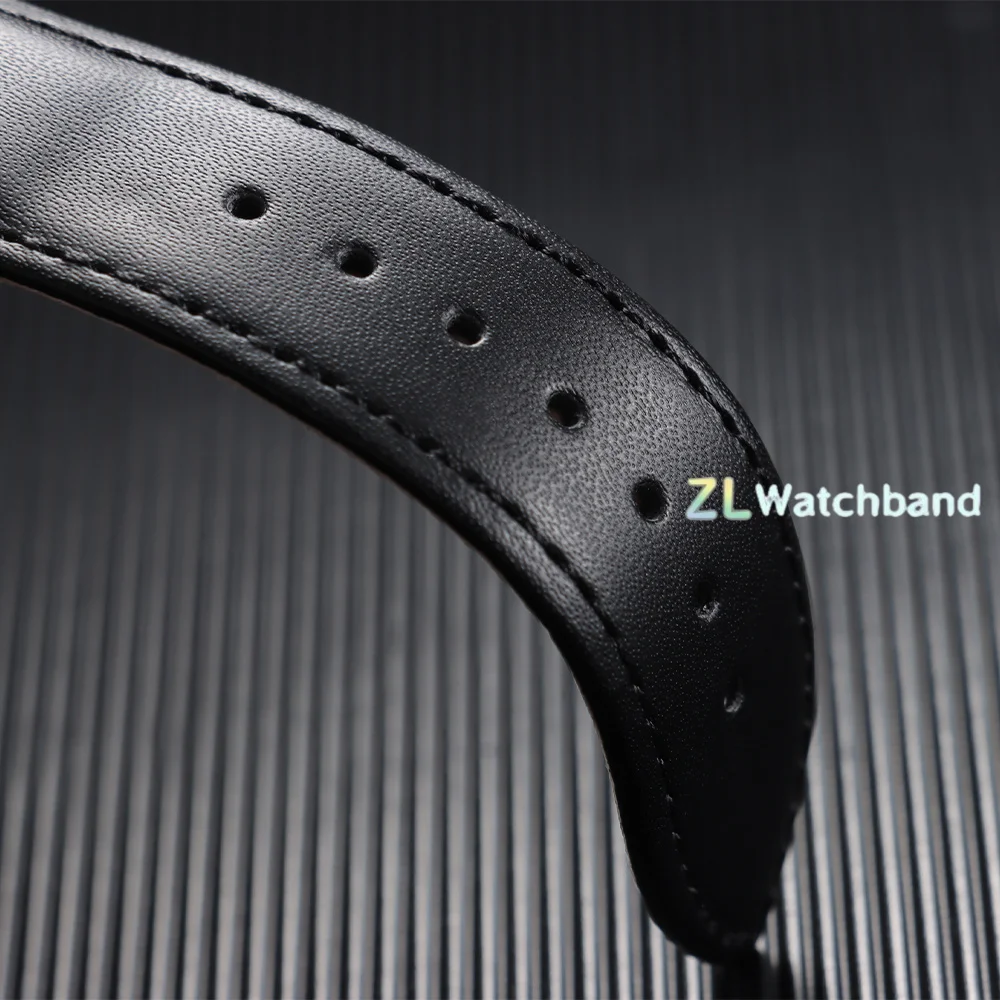 Vintage Calfskin Leather Watch Band with Pin Buckle - Silver, Black, Gold, and Rose