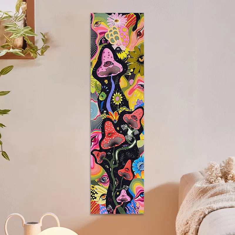 Description Picture 5 of itemPsychedelic Mushroom Tapestry Wall Hanging Hippie Colorful Flower Tapestries Magic Abstract Wall Hanging for Home Decor Wall Art