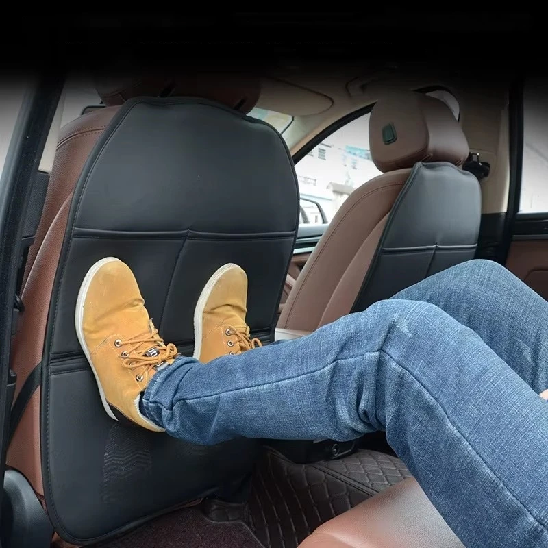 Car Anti Kick Pad Rear Seat Backrest Protection Cover car seat protector PU Leather With Sponge Filling Waterproof Anti Slip Interior Products