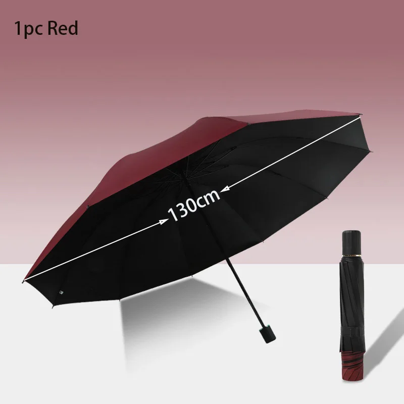 2-3 men's umbrella for wind resistance large size 130cm diameter sunny rainy umbrella folding
