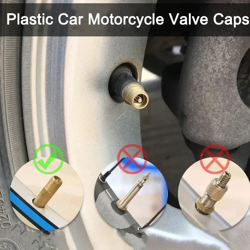 4/1000개 자동차 타이어 밸브 플라스틱 블랙 자전거 타이어 밸브 캡 O형 고무 링 커버 돔형 먼지 밸브 (자동차 오토바이용)