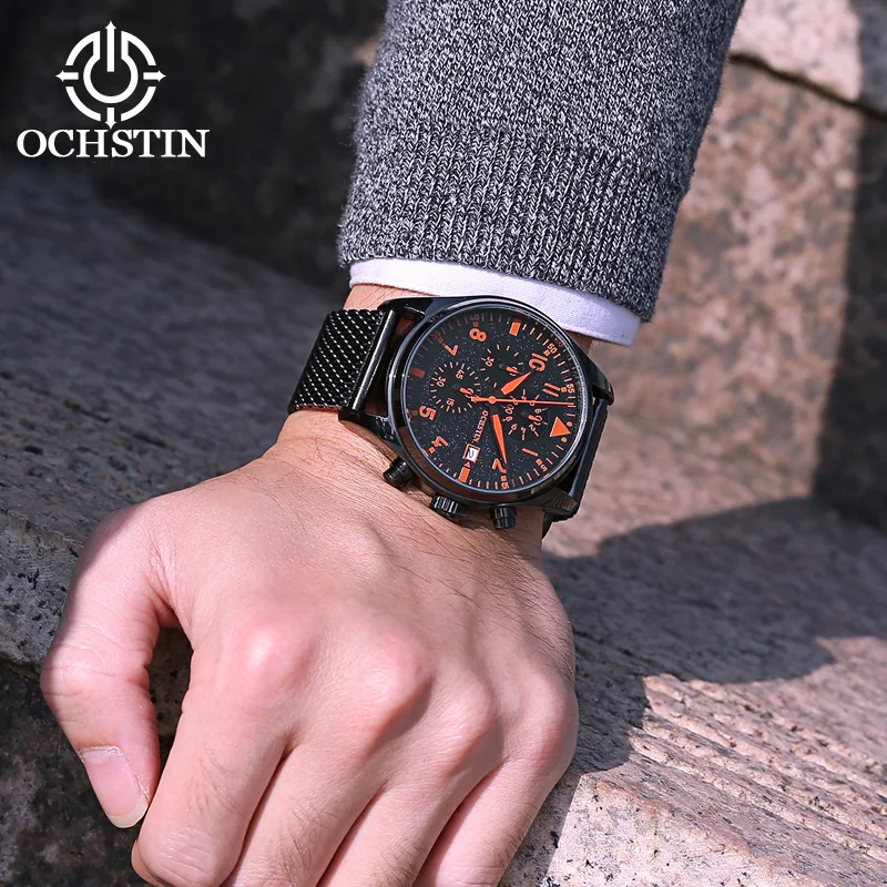 OCHSTIN men's watches multifunction quartz movement personality trend hot models 2024 pilot series men's quartz watches