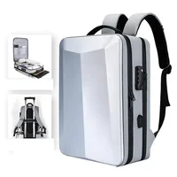 Men's Fashion Large Capacity Backpack Travel Lightweight Breathable PC Hard Shell Backpack Business Waterproof Computer Bag 1