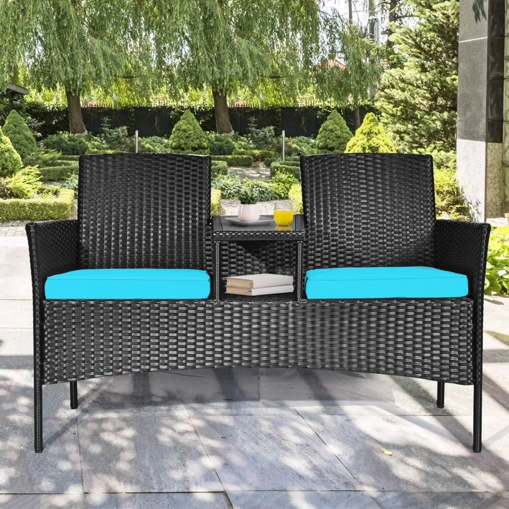 3-Piece Rattan Garden Table Set 3