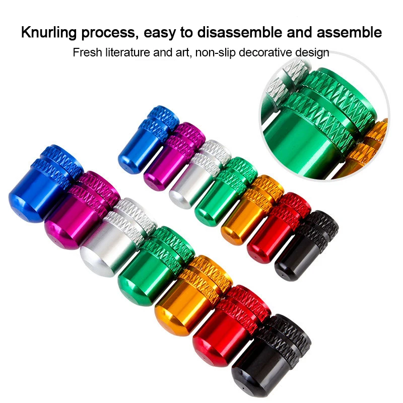 Bicycle Valve Cap Aluminum Alloy Presta/Schrader Road Mountain Bike Tire Valve Cap Dust Protection Cover 2pc
