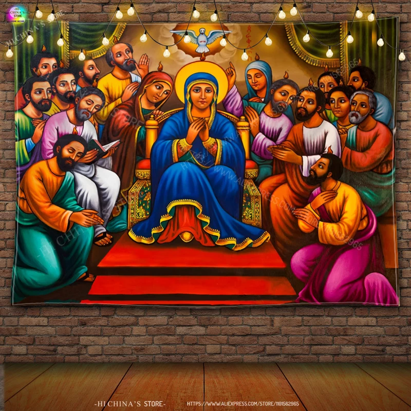 Virgin Mary Wall Tapestry Christ Jesus Eritlia Hanging