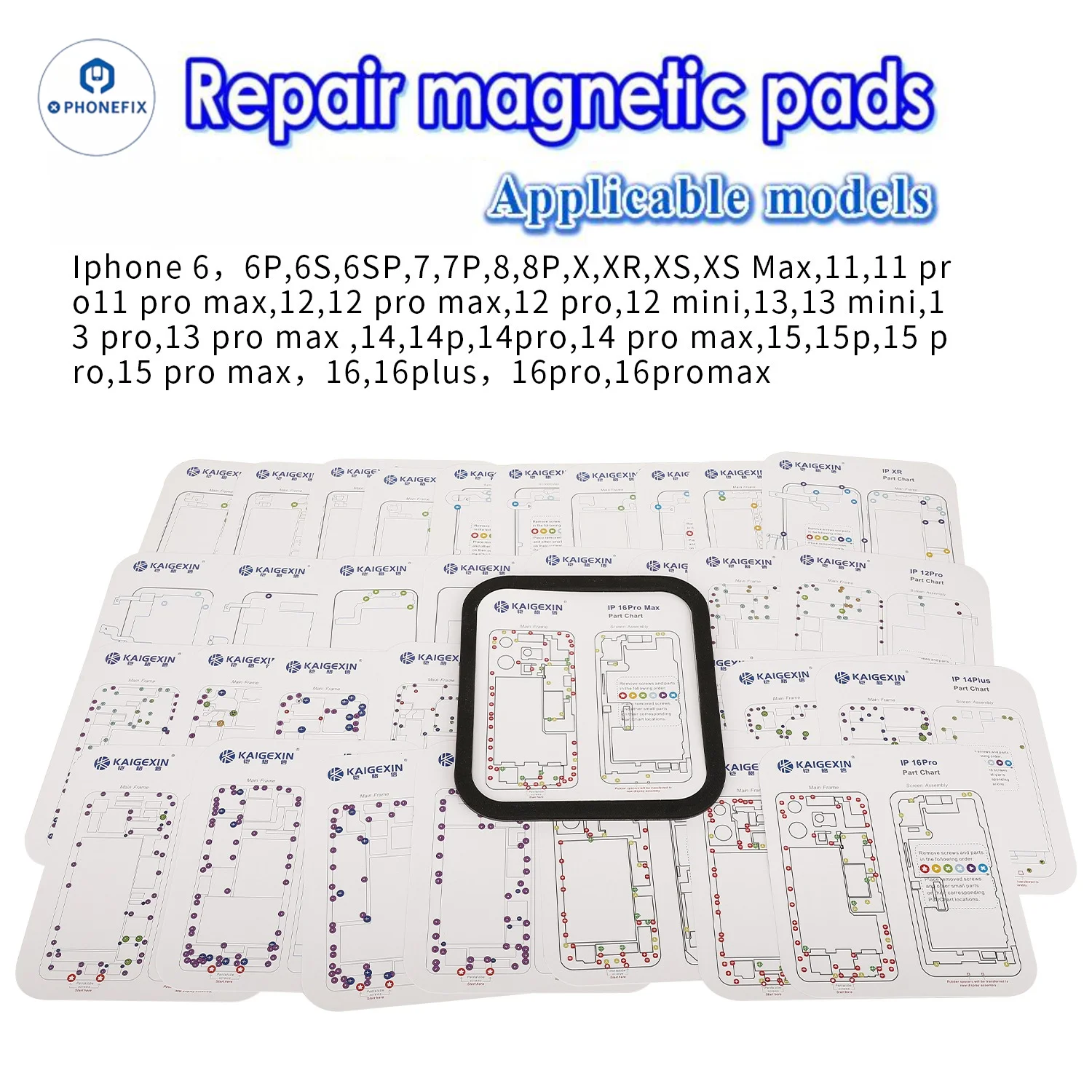 iPhone 6-11、12、13、14、15、16 Pro Max対応、35 in 1 新型パーツ