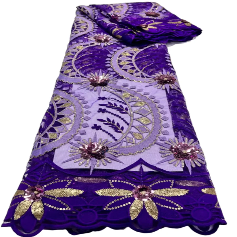 

Африканская сеточная кружевная ткань 2022, Высококачественная вышивка блестками с французским тюлем, кружево 5 ярдов для свадебной швейной одежды