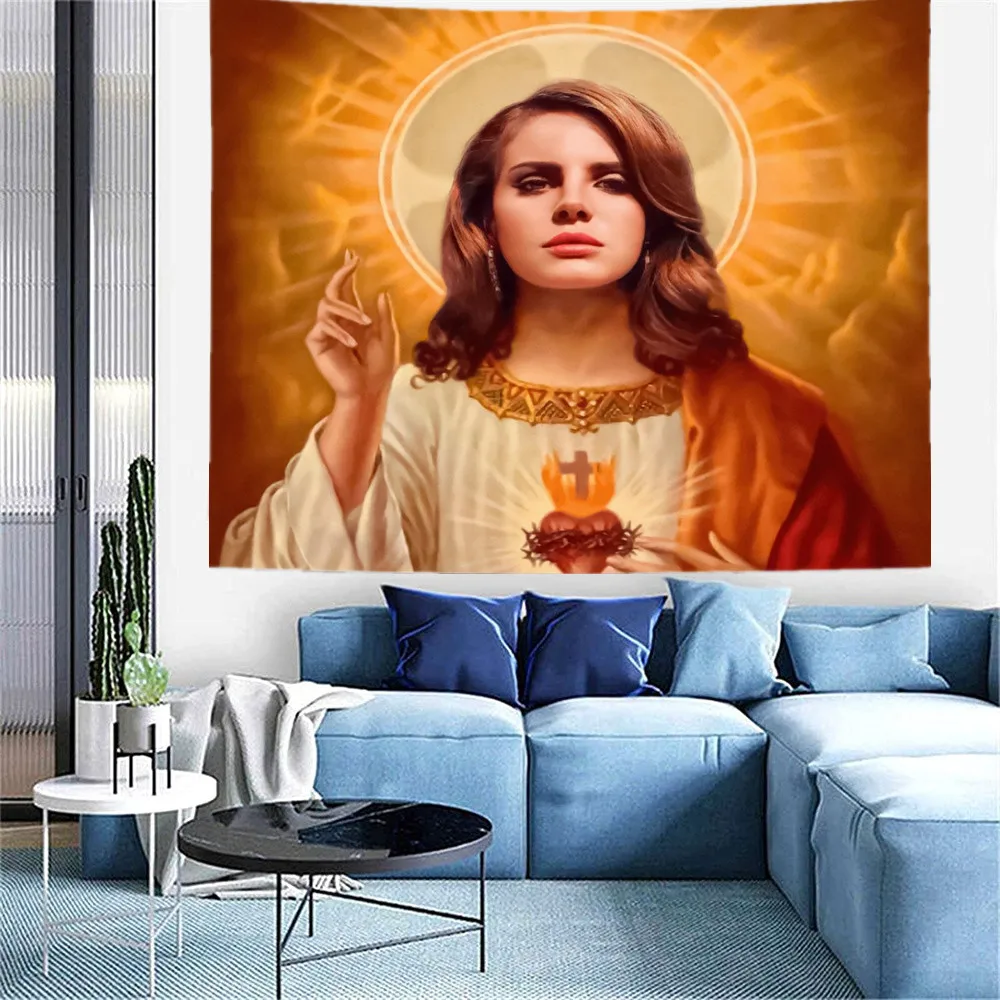 Jesus Saint Lana Del Rey Tapestry Born To Die Meme Tapestrys Aesthetic Bedroom Decoration Tapestries Room Background Carpet