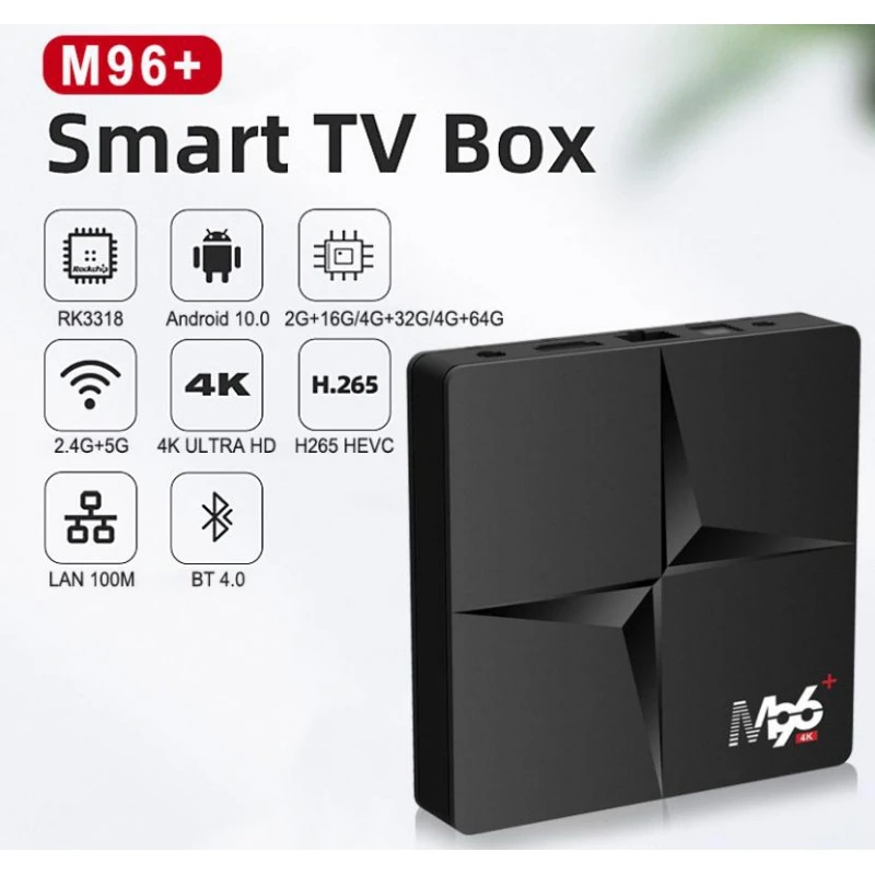M96+ Android 10 Network Settop Box 4k Ultraclear Tv Box Supports