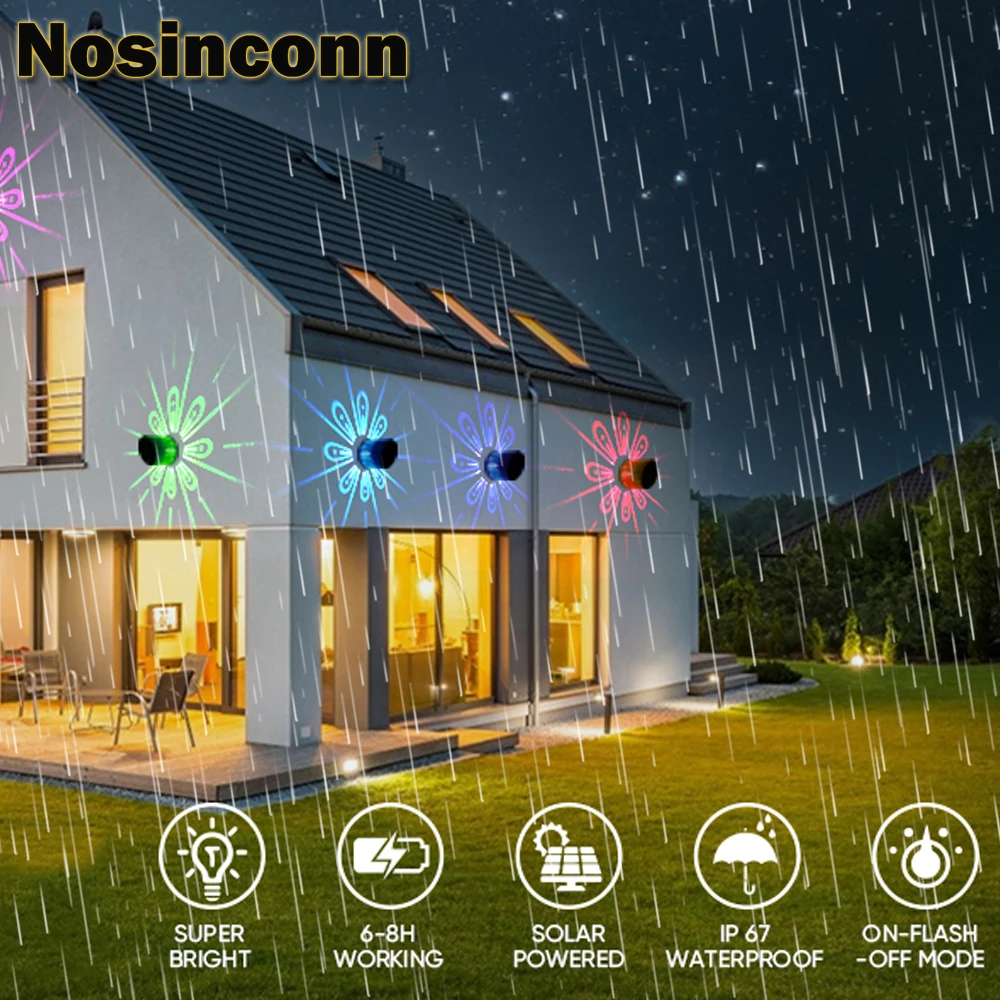Solar Fence Light 2Pack Deck Light Solar Powered Outdoor Waterproof for Garden Backyard Patio Wall Stair Fence D&eacute;cor