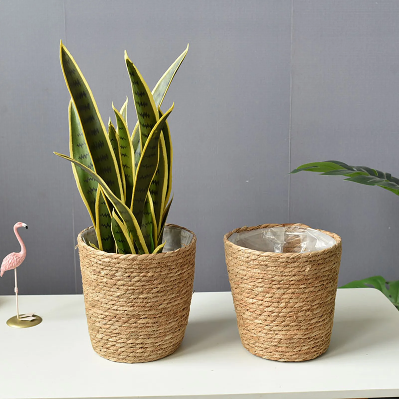 Plant Basket Liners Woven Rattan Plant Pot Containers Coco Fiber Liner Plant Vase Home Garden Decoration 2
